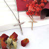 Picture of Dream Runner Tiny Cross Steel w/ Moissanite Necklace
