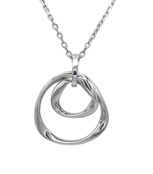 Picture of  Hammered Interlocking Ring Steel Necklace 