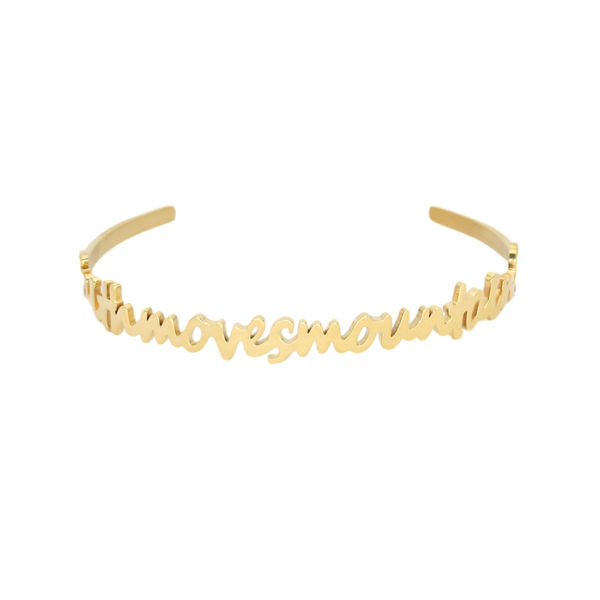 Picture of  "Faith Moves Mountains" Steel Bangle 