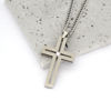 Picture of JM Simple Hollow Inlaid with CZ Cross Stainless Steel Necklace