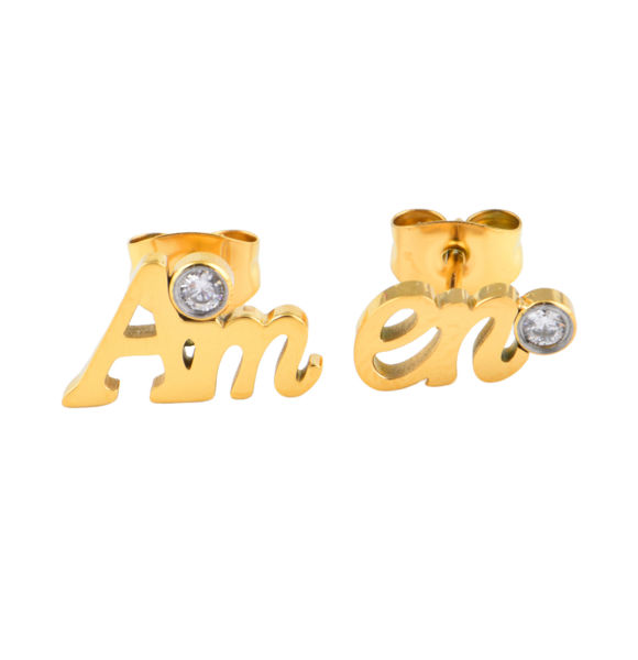 Picture of JM Amen with CZ Ear Stud (Stainless Steel)