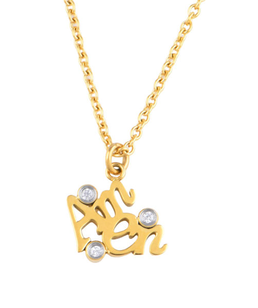 Picture of JM Amen with CZ Necklace (Stainless Steel)