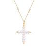 Picture of Baroque Pearl Cross w/ Steel Beads Statement Necklace 