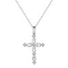 Picture of JM 925 sterling silver bead with marquise cross necklace. (40+5CM)
